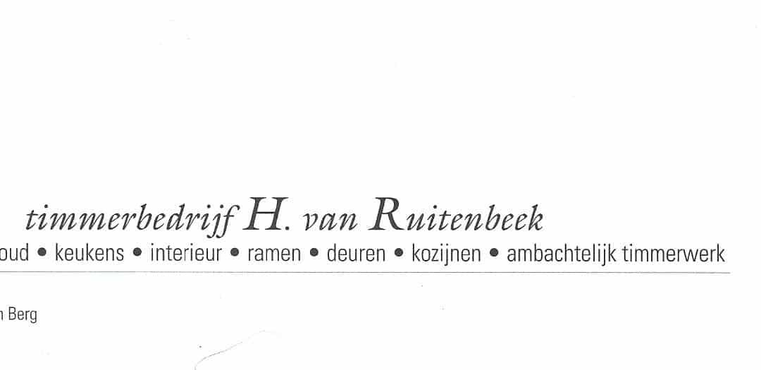 H. van ruitenbeek timmerman